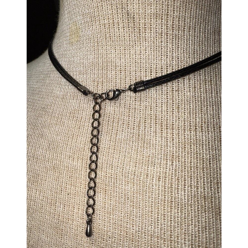 -NECKLACE Black Marcasite On Black 19” Heart Shaped - Picture 3 of 12